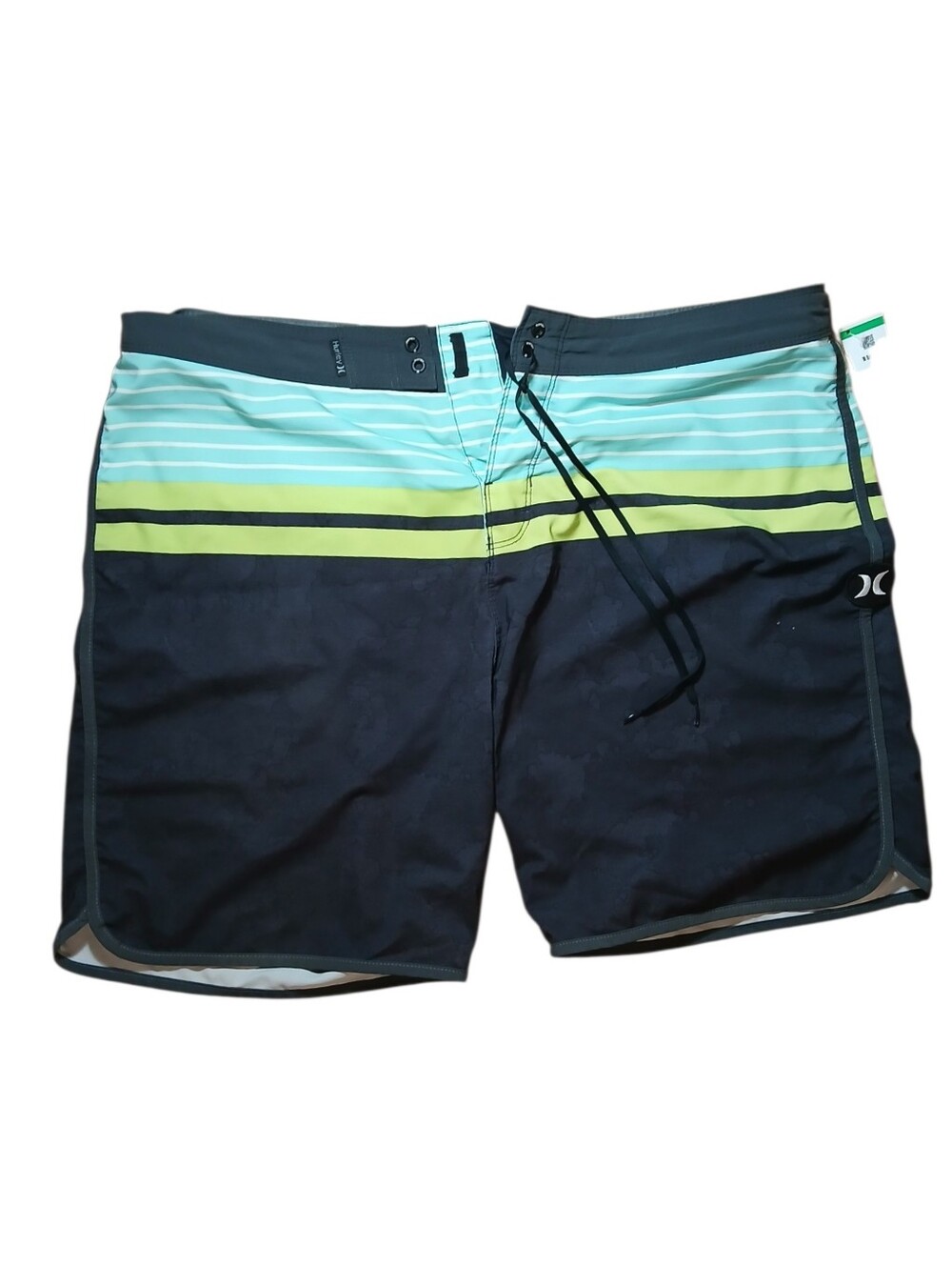 Hurley Mens Shorts Stripes Lace Up Waist Sz 38
